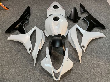 Aftermarket 2007-2008 Clean White and Black Honda CBR600RR Motorcycle Fairing