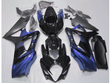 Aftermarket 2007-2008 Gloss Black and Blue Suzuki GSXR 1000 Motorcycle Fairing