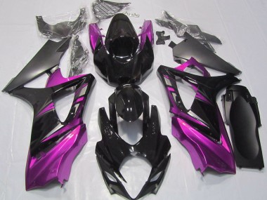 Aftermarket 2007-2008 Gloss Black and Pink Suzuki GSXR 1000 Motorcycle Fairing