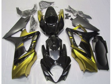 Aftermarket 2007-2008 Gloss Black and Yellow Suzuki GSXR 1000 Motorcycle Fairing