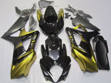 Aftermarket 2007-2008 Gloss Black and Yellow Suzuki GSXR 1000 Motorcycle Fairing