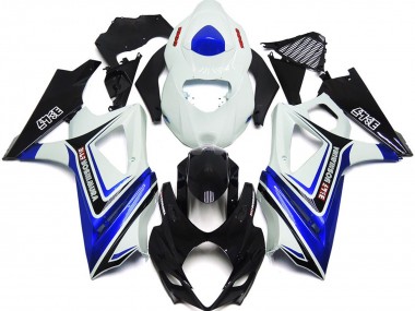 Aftermarket 2007-2008 Gloss Blue with White and black OEM Style Suzuki GSXR 1000 Motorcycle Fairing