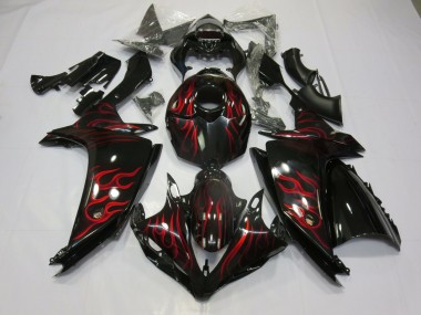 Aftermarket 2007-2008 Red Flame Yamaha R1 Motorcycle Fairing