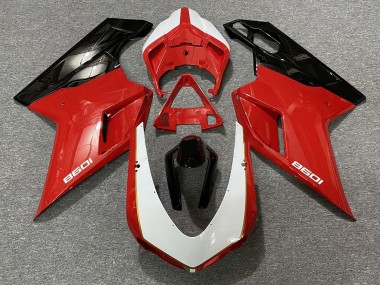 Aftermarket 2007-2012 Black Red White Ducati 848 1098 1198 Motorcycle Fairing