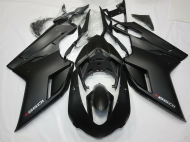 Aftermarket 2007-2012 Matte Black with Red Ducati 848 1098 1198 Motorcycle Fairing