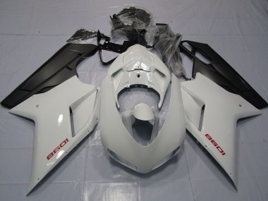 Aftermarket 2007-2012 Red White and Matte Black Ducati 848 1098 1198 Motorcycle Fairing