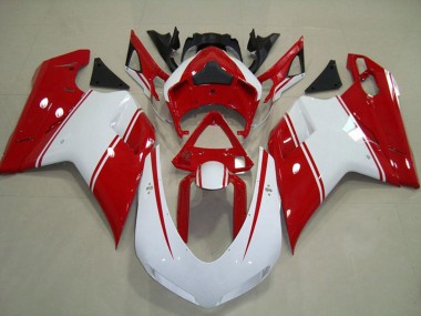 Aftermarket 2007-2012 Red and White Pin Ducati 848 1098 1198 Motorcycle Fairing