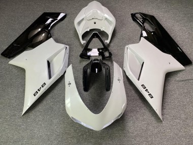 Aftermarket 2007-2012 White Pearl and Black Ducati 848 1098 1198 Motorcycle Fairing