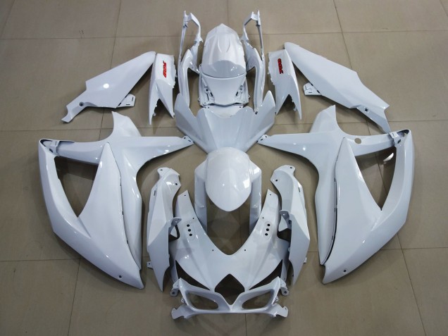 Aftermarket 2008-2010 Bright White and Red Suzuki GSXR 600-750 Motorcycle Fairing