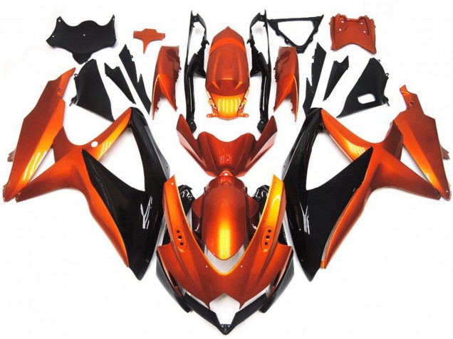 Aftermarket 2008-2010 Bronze Orange and Black Suzuki GSXR 600-750 Motorcycle Fairing