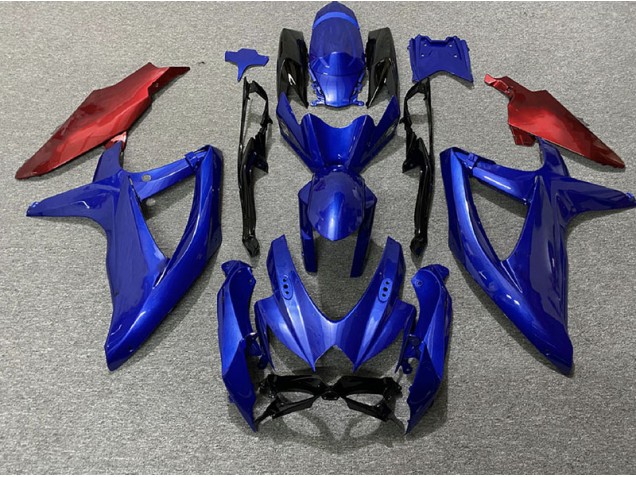 Aftermarket 2008-2010 Dark Blue and Red Suzuki GSXR 600-750 Motorcycle Fairing