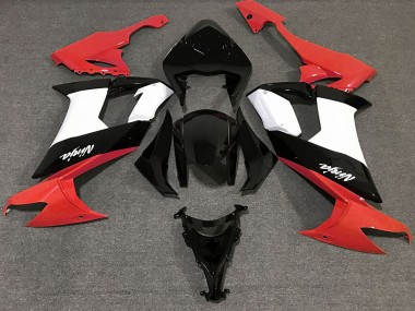 Aftermarket 2008-2010 Gloss Red Black and White Kawasaki ZX10R Motorcycle Fairing