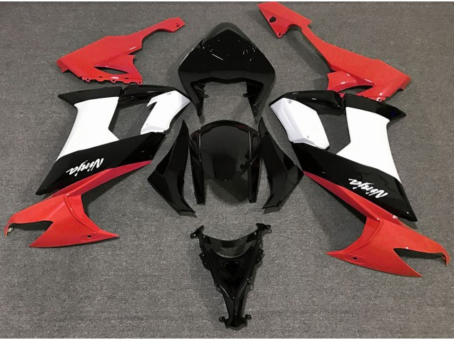 Aftermarket 2008-2010 Gloss Red Black and White Kawasaki ZX10R Motorcycle Fairing