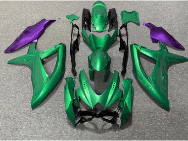 Aftermarket 2008-2010 Green and Purple Suzuki GSXR 600-750 Motorcycle Fairing