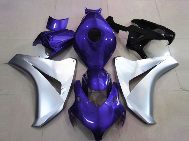 Aftermarket 2008-2011 Gloss Blue and Silver Honda CBR1000RR Motorcycle Fairing