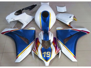 Aftermarket 2008-2011 Gloss Blue and White Honda CBR1000RR Motorcycle Fairing