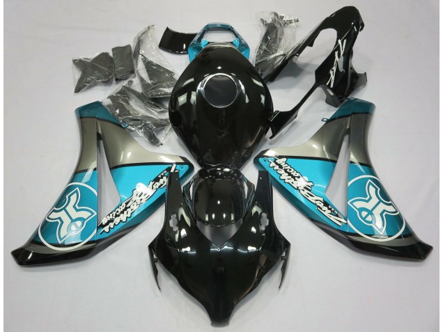 Aftermarket 2008-2011 Light Blue on Black Custom Honda CBR1000RR Motorcycle Fairing