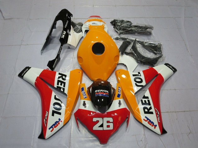 Aftermarket 2008-2011 Light Orange Repsol Honda CBR1000RR Motorcycle Fairing