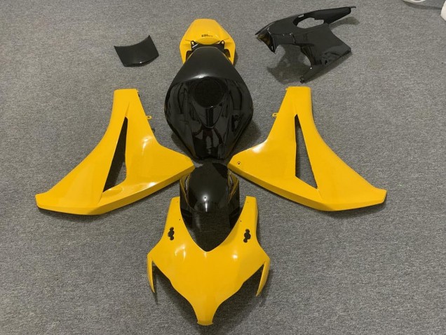 Aftermarket 2008-2011 Pearl Yellow and Black Honda CBR1000RR Motorcycle Fairing