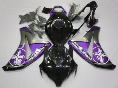 Aftermarket 2008-2011 Purple on Black Custom Honda CBR1000RR Motorcycle Fairing