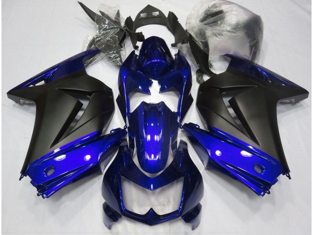 Aftermarket 2008-2013 Blue and Matte Black Kawasaki Ninja 250 Motorcycle Fairing