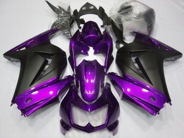 Aftermarket 2008-2013 Purple and Matte Black Kawasaki Ninja 250 Motorcycle Fairing