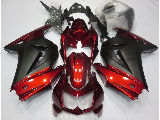 Aftermarket 2008-2013 Red and Matte Black Kawasaki Ninja 250 Motorcycle Fairing