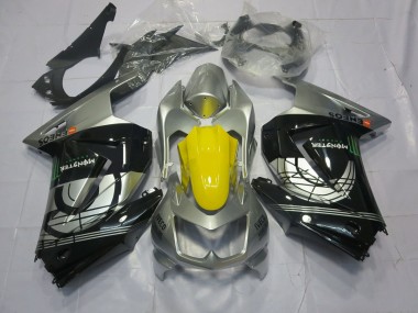 Aftermarket 2008-2013 Silver and Black Kawasaki Ninja 250 Motorcycle Fairing