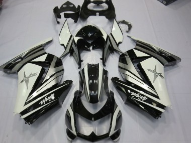 Aftermarket 2008-2013 White Silver Star Kawasaki Ninja 250 Motorcycle Fairing