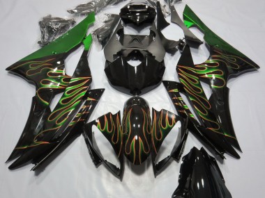 Aftermarket 2008-2016 Green Flame Yamaha R6 Motorcycle Fairing