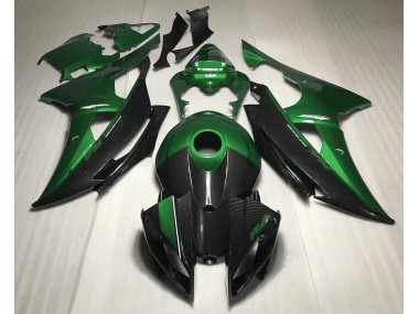 Aftermarket 2008-2016 Green w Carbon Style Yamaha R6 Motorcycle Fairing