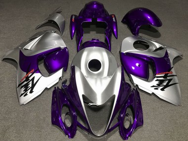 Aftermarket 2008-2019 Gloss Purple and Silver Suzuki GSXR 1300 Motorcycle Fairing