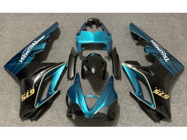 Aftermarket 2009-2012 Gloss Light Blue and Black Triumph Daytona 675 Motorcycle Fairing