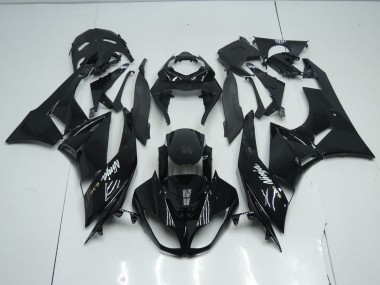 Aftermarket 2009-2012 Gloss Total Black Kawasaki ZX6R Motorcycle Fairing