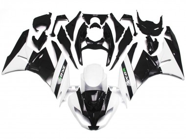 Aftermarket 2009-2012 Gloss White and Slick Black Kawasaki ZX6R Motorcycle Fairing