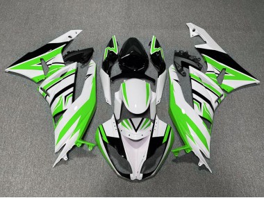 Aftermarket 2009-2012 Green White and Black Zag Kawasaki ZX6R Motorcycle Fairing