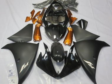 Aftermarket 2009-2012 Matte Black & Orange Yamaha R1 Motorcycle Fairing