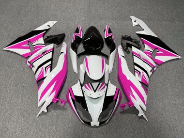 Aftermarket 2009-2012 Pink White and Black Zag Kawasaki ZX6R Motorcycle Fairing