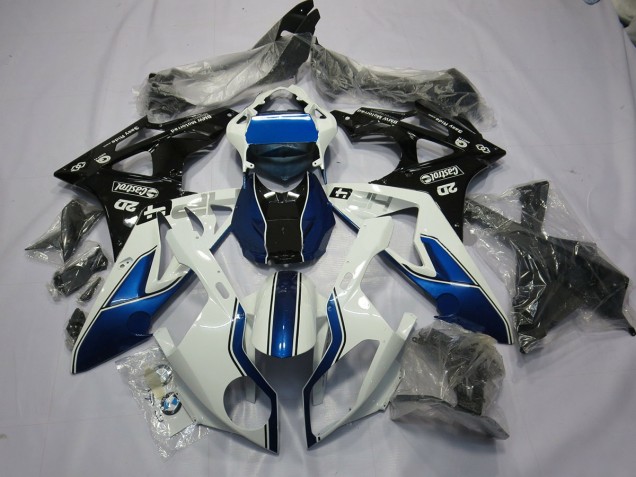 Aftermarket 2009-2016 Custom Blue and White BMW S1000RR Motorcycle Fairing