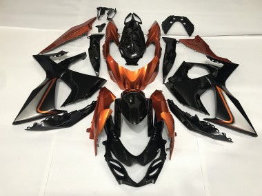 Aftermarket 2009-2016 Gloss Black and Shiny Orange Suzuki GSXR 1000 Motorcycle Fairing