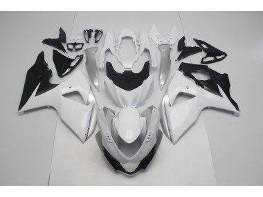 Aftermarket 2009-2016 Gloss White and Silver Suzuki GSXR 1000 Motorcycle Fairing