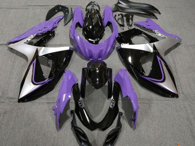 Aftermarket 2009-2016 Purple Silver and Black Suzuki GSXR 1000 Motorcycle Fairing