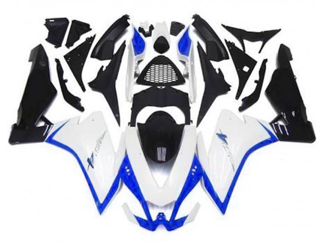 Aftermarket 2010-2015 Gloss White & Blue Aprilia RSV4 1000 Motorcycle Fairing