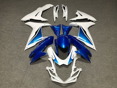 Aftermarket 2011-2020 Blue White Custom Suzuki GSXR 600-750 Motorcycle Fairing