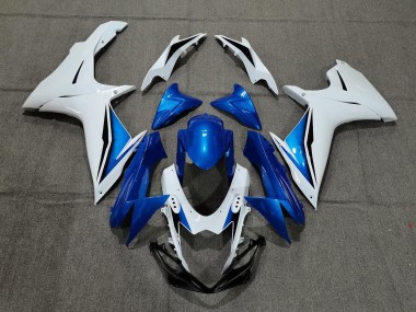 Aftermarket 2011-2020 Blue and White Suzuki GSXR 600-750 Motorcycle Fairing