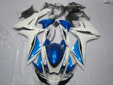 Aftermarket 2011-2020 Light Blue and White Suzuki GSXR 600-750 Motorcycle Fairing