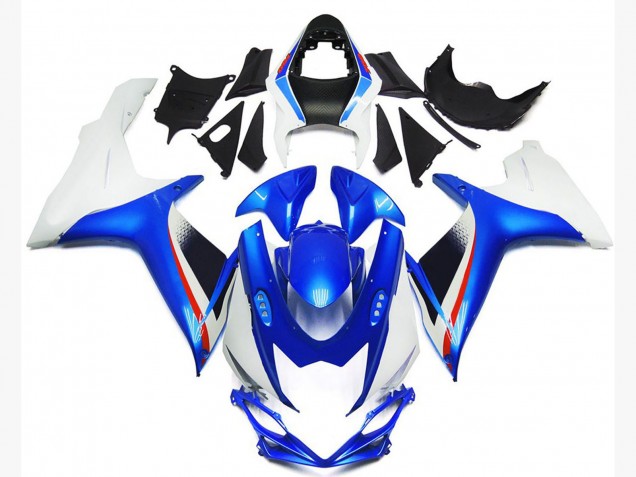 Aftermarket 2011-2020 Deep Blue and Gloss White Style Suzuki GSXR 600-750 Motorcycle Fairing