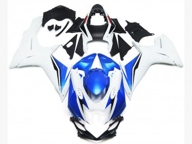 Aftermarket 2011-2020 Gloss White and Blue Style Suzuki GSXR 600-750 Motorcycle Fairing