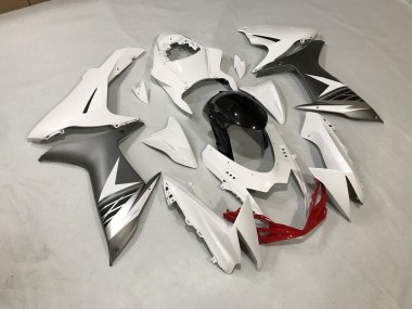 Aftermarket 2011-2020 Gloss White and Matte Silver Suzuki GSXR 600-750 Motorcycle Fairing