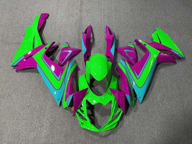 Aftermarket 2011-2020 Green Light Blue and Magenta Suzuki GSXR 600-750 Motorcycle Fairing